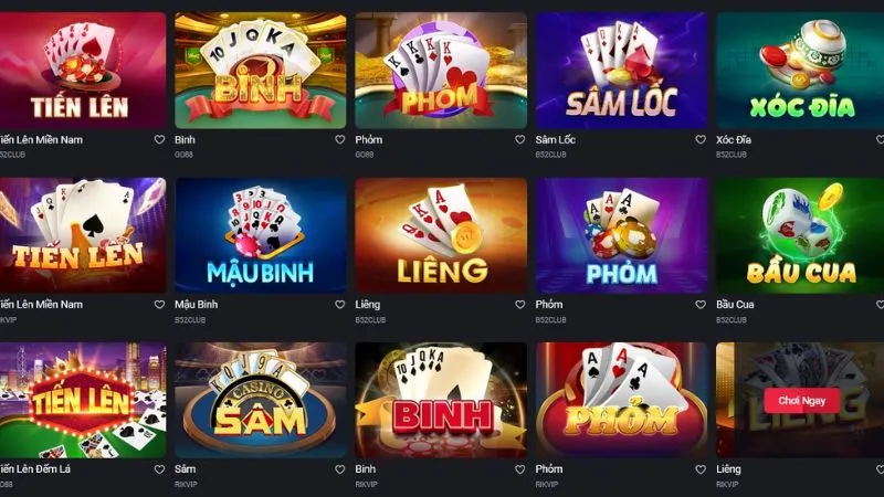 Đa dạng trò chơi trong game bài Tydo88
